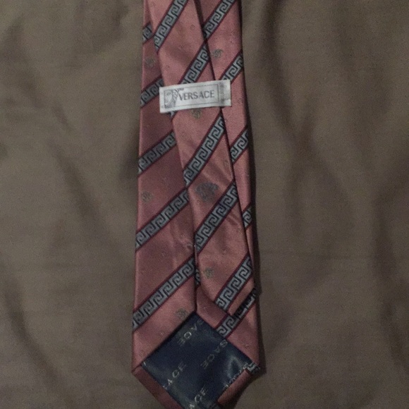 Versace tie, pink with logo - Picture 2 of 2